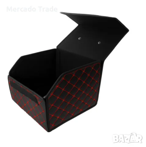 Луксозен кожен органайзер Mercado Trade, Сгъваем, С червен шев, 55х30х30см., снимка 2 - Аксесоари и консумативи - 49900092