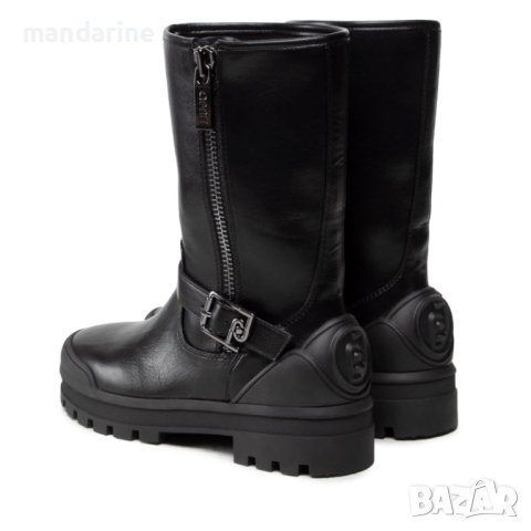 LIU JO № 37 🍊 Дамски кожени боти "BLACK & GREY" нови с кутия, снимка 4 - Дамски ботуши - 43119625