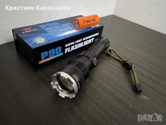 Мощен компактен фенер P90, 90 000lm, водоустойчив, снимка 6 - Къмпинг осветление - 43105116