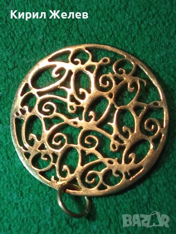 ВЕЛИКОЛЕПЕН СРЕБЪРЕН с ДЕБЕЛА РЕАЛНА ПОЗЛАТА ФЛОРАЛЕН АРТ МЕДАЛЬОН СРЕБРО 925 АЖУРНА ИЗРАБОТКА 27628, снимка 2 - Колиета, медальони, синджири - 40575467
