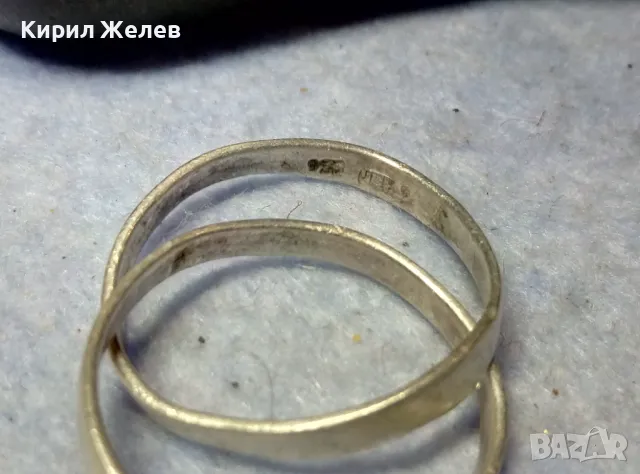 ДВА ПРЪСТЕНА в ЕДНО РЯДЪК ВИНТИДЖ АРТ МОДЕЛ ДВОЕН СРЕБЪРЕН ПРЪСТЕН Тип ХАЛКА СРЕБРО 925 ПРОБА 49869, снимка 7 - Пръстени - 49605739