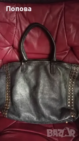 "Vera Pelle" чанта естествена кожа производство Италия, снимка 4 - Чанти - 48245260