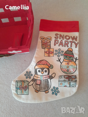 Коледен чорап и кошничка, снимка 2 - Коледни подаръци - 52927354