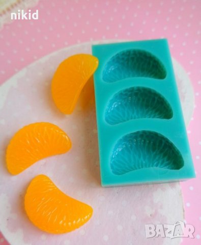 3 Парченца мандарина силиконов молд форма декорация и украса торта фондан шоколад