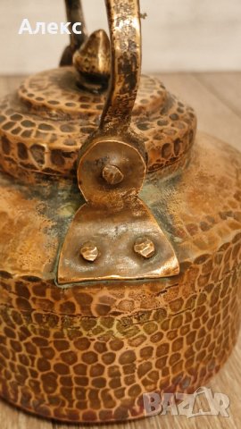 Античен арабски меден чайник, Масивен, кован., снимка 6 - Други ценни предмети - 43259341