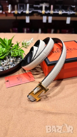 колани от естествена кожа в кутия hermes 2см, снимка 4 - Колани - 52013833