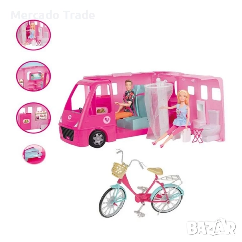 Розов кемпер Mercado Trade, С велосипед и аксесоари
