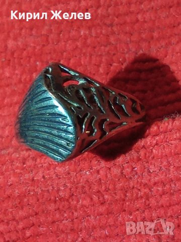 СТАРИНЕН СРЕБЪРЕН ПРЪСТЕН ВИСОКА ПРОБА ОКСИДИРАНО СРЕБРО АЖУРНА МАЙСТОРСКА РЪЧНА ИЗРАБОТКА 36598, снимка 2 - Антикварни и старинни предмети - 39971059