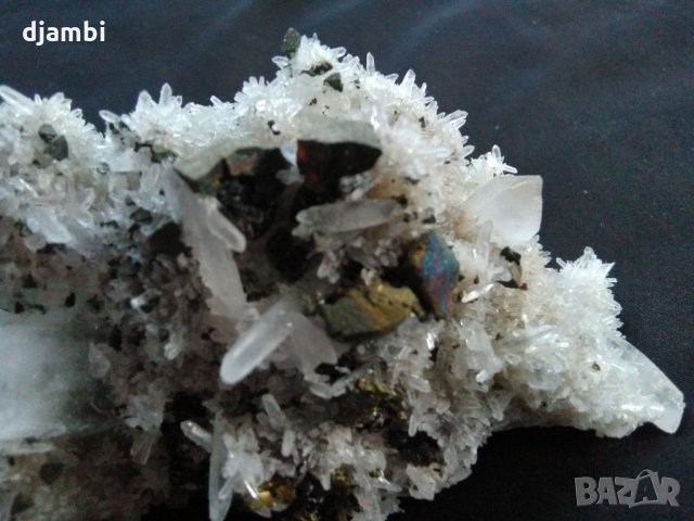 № 86 Кварцова друза с галенит и сфалерит, Кварц, Галенит, Сфалерит,, снимка 5 - Други - 27558075