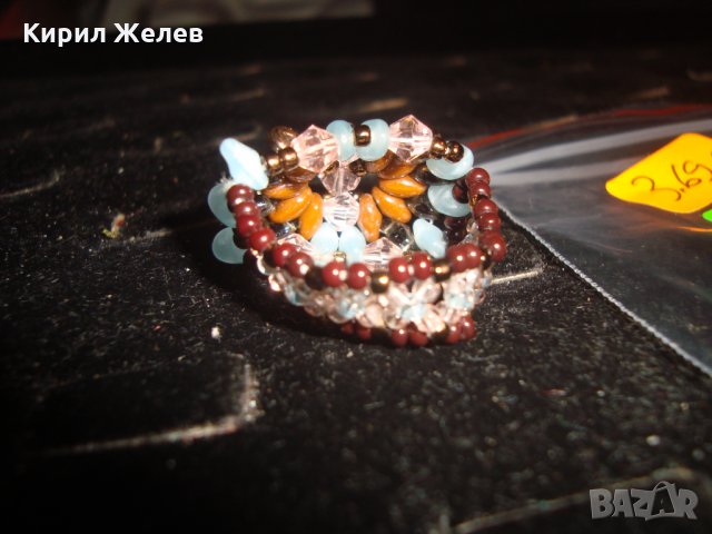 РЪЧНО ИЗРАБОТЕН МЪНИСТЕН ПРЪСТЕН АРТ УНИКАТ 21655, снимка 2 - Пръстени - 32538843