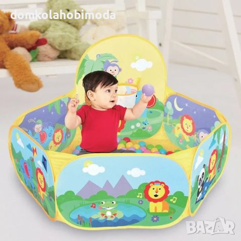 Басейн с топки Fisher Price, 120х41 см. 25 броя топки,Баскетболен кош с височина 48 см,, снимка 5 - Други - 36663230