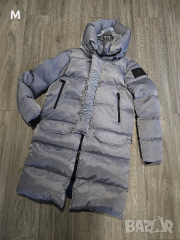 Жестоко мъжко зимно сиво яке LENASSO PREMIUM