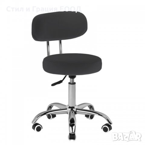Козметичен стол - табуретка за педикюр A-007- 39/45 см - черна/бяла, снимка 4 - Педикюр и маникюр - 33684425