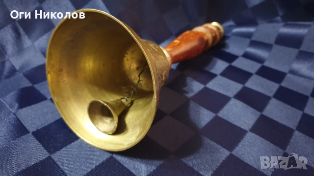 Бронзова камбана ,звънец с ръкохватка, снимка 5 - Антикварни и старинни предмети - 52391912
