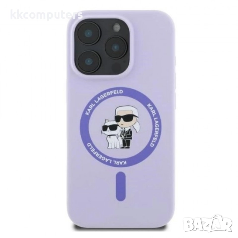 Оригинален кейс Karl Lagerfeld Silicone Karl and Choupette Heads MagSafe и Протектор За iPhone 16 Pr, снимка 4 - Калъфи, кейсове - 51961774