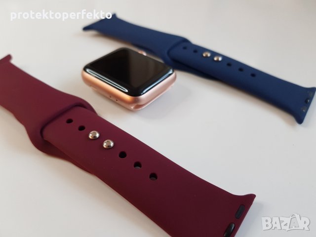 Силиконова каишка Apple Watch 3, iWatch 4 - 38мм/ 40мм/ 42мм/ 44мм/ 41мм/ 45мм​, снимка 4 - Каишки за часовници - 32470421