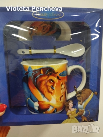 Чаша порцелан с лъжичка и капаче - анимация, снимка 2 - Сервизи - 52377537