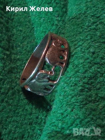 СТАРИНЕН СРЕБЪРЕН РЯДЪК ПРЪСТЕН с 3 СЛОНЧЕТА ОКСИДИРАНО СРЕБРО IXAC 925 АВТОРСКА РЪЧНА РАБОТА 40001, снимка 6 - Антикварни и старинни предмети - 42762987