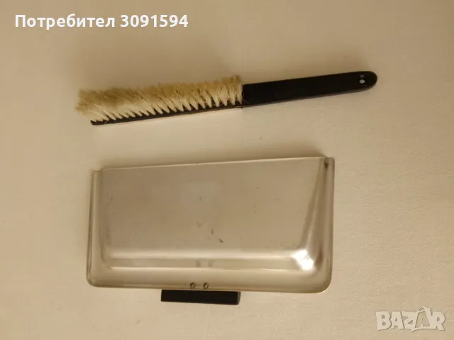 Английски посребрен комплект четка с лопатка за почистванемаса маркират, снимка 2 - Антикварни и старинни предмети - 49184931
