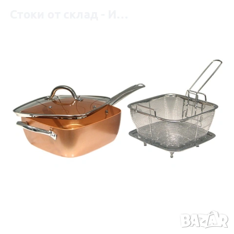 Мултифункционален тиган , медно покритие , снимка 3 - Съдове за готвене - 53310946
