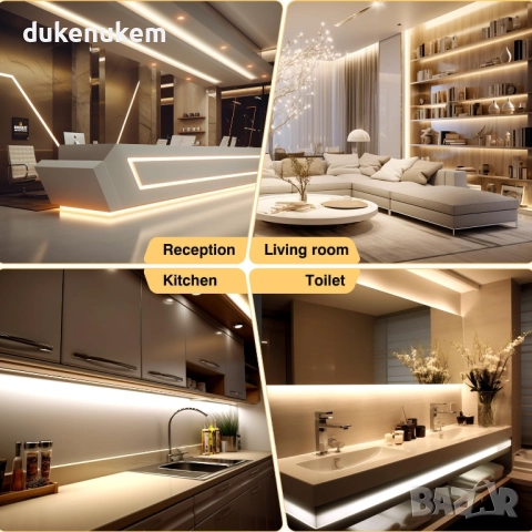 COB LED лента 2 м топло бяла 2700K с дистанционно, снимка 7 - Лед осветление - 51603332