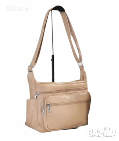 Класическа ежедневна чанта с регулираща се презрамка и ципове, снимка 8 - Чанти - 52585324