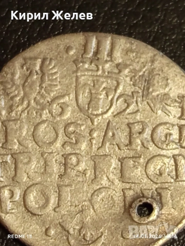 Сребърна монета 3 гроша 1621г. Сигизмунд трети Полша за КОЛЕКЦИЯ 53017, снимка 6 - Нумизматика и бонистика - 53097199