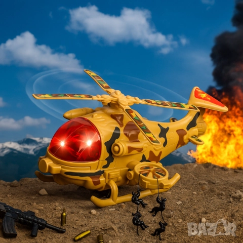 Военен хеликоптер със звук и светлина, снимка 2 - Други - 52032651
