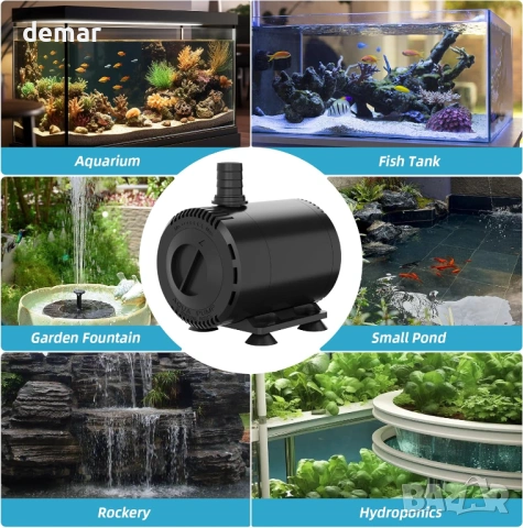 Потопяема водна помпа SMOOL 2000L/H 35W с 3-метров кабел, 4 вендузи и 3 дюзи (19/22/25 мм), снимка 9 - Оборудване за аквариуми - 53429031