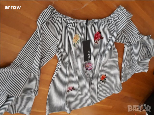 Ефирна блуза с етикет, снимка 2 - Блузи с дълъг ръкав и пуловери - 26684607