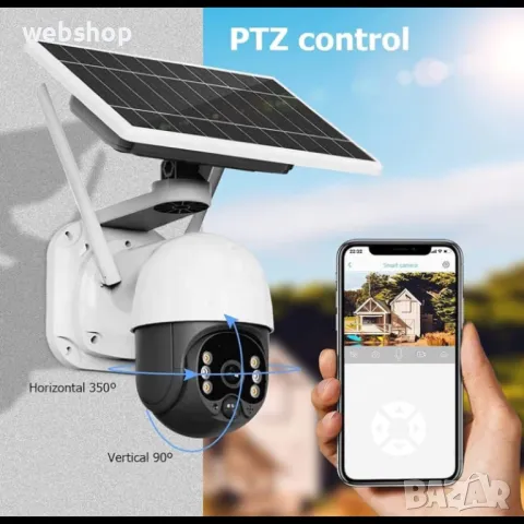 Автономна соларна 5G PTZ камера със сим карта за външно наблюдение през телефон, снимка 6 - Комплекти за видеонаблюдение - 50308959