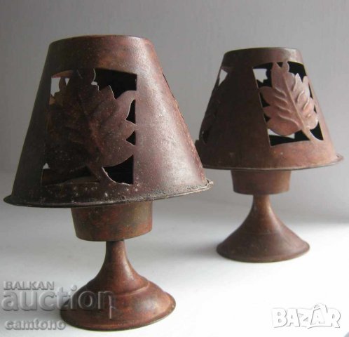 2 бр метални свещници, стар свещник, метал, стари, снимка 4 - Декорация за дома - 28873263