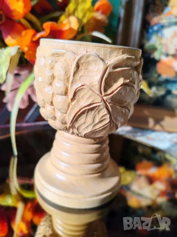 Ръчно резбован свещник/декорация от дърво ., снимка 6 - Декорация за дома - 48895774