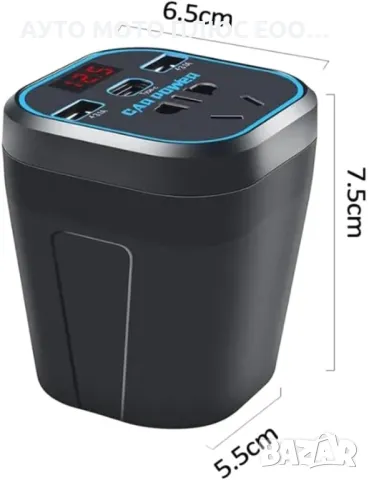 Автомобилен Инвертор/Преобразувател на напрежение 12V/24V към 220V., снимка 5 - Аксесоари и консумативи - 48082930