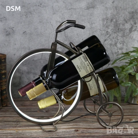 Нова Метална Лампа Велосипед - Колело Поставка за 4бр Бутилки