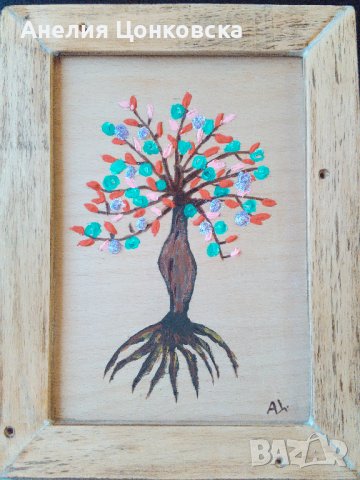 "Дървото на живота",акрил върху дърво, снимка 6 - Картини - 37167325