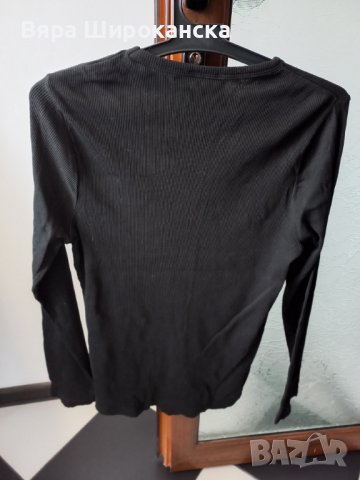 Черна блузка трико. Размер: М, L. , снимка 2 - Блузи с дълъг ръкав и пуловери - 40521585