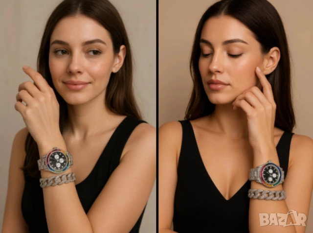 Луксозен комплект, гривна и часовник, снимка 2 - Бижутерийни комплекти - 52055571