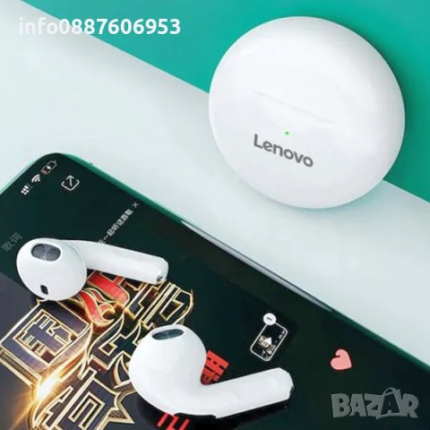 Lenovo безжични Bluetooth слушалки + гаранция, снимка 7 - Слушалки, hands-free - 37340571