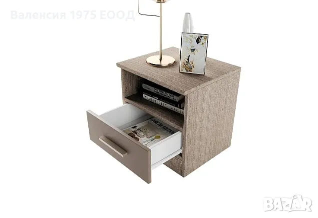 Нощно шкафче Сити 3007 дъб артисан или комбинация мока/ лате, снимка 15 - Шкафове - 47360690