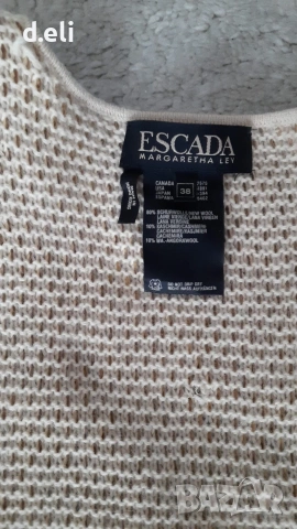 ESCADA Original Size M Уникална рокля от Вълна и Кашмир , снимка 4 - Рокли - 53081657