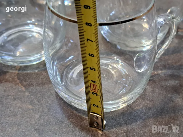 6 тънкостенни чаши за чай със златен кант    20/1, снимка 6 - Чаши - 49108852