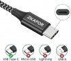 Zkapor USB C към USB C, 60W 20V/3A кабел за бързо зареждане, снимка 1 - USB кабели - 40198721