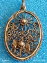 Винтидж сребърна висулка филигранна с флорален мотив майстоска ръчна изработка 40429, снимка 6