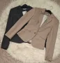 ЕЛЕГАНТНО и СТИЛНО вталено сако в два цвята - бежов и графит, снимка 1