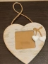 Дървена фоторамка-сърце,за окачване, снимка 1