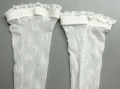 Бели ретро чорапи с ластик и ръб по дължината, снимка 2