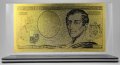Златна банкнота 200 Френски франка в прозрачна стойка - Реплика, снимка 1 - Нумизматика и бонистика - 27080394