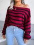 Дамски свободен пуловер с права яка и отворени рамена, 3цвята - 023, снимка 11