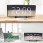 Настолен дигитален огледален часовник с LED цифри, термометър и аларма, снимка 3